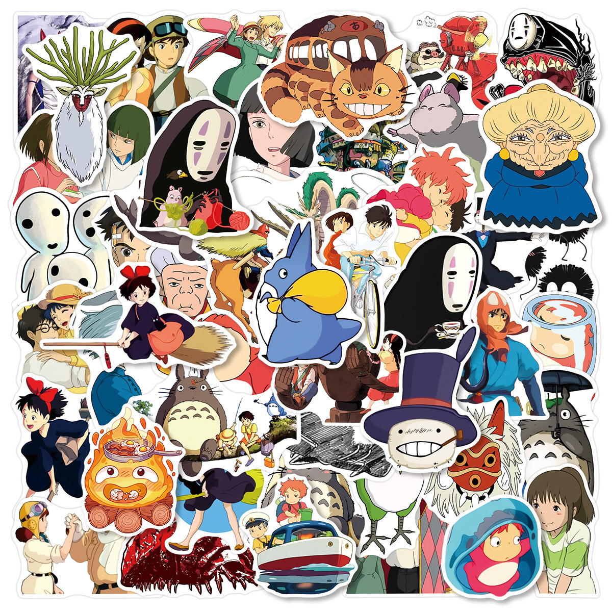 Spirited Away anime waterproof stickers 50pcs a set