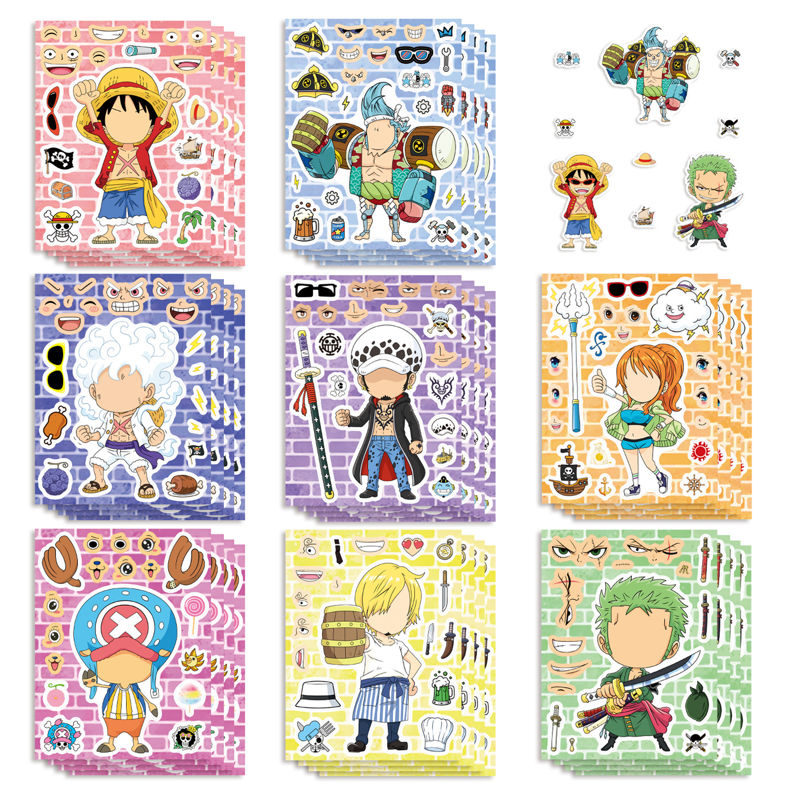 One Piece anime stickers 8pcs a set