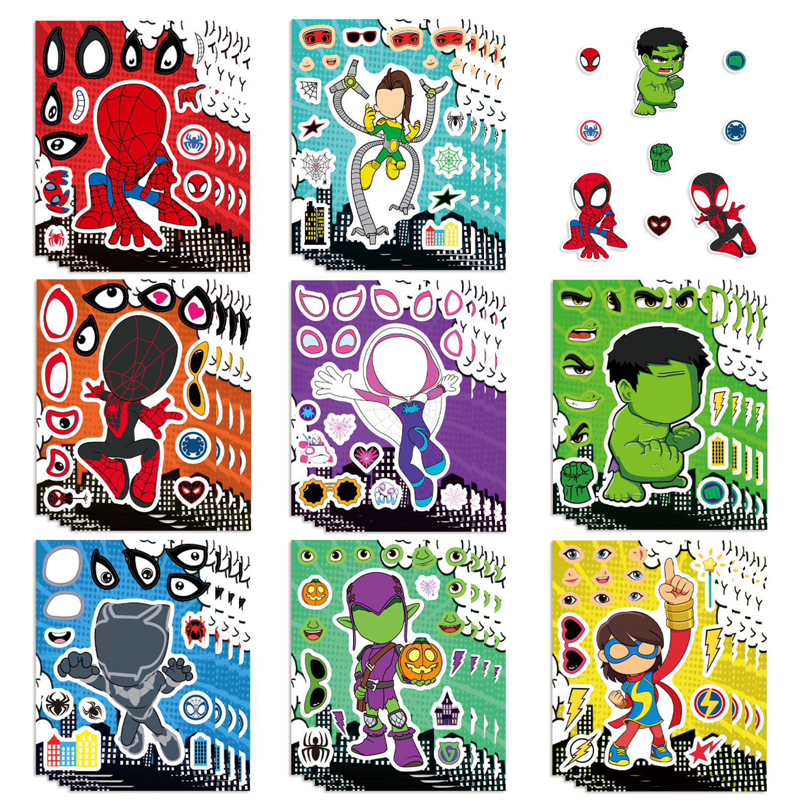 avengers anime stickers 8pcs a set