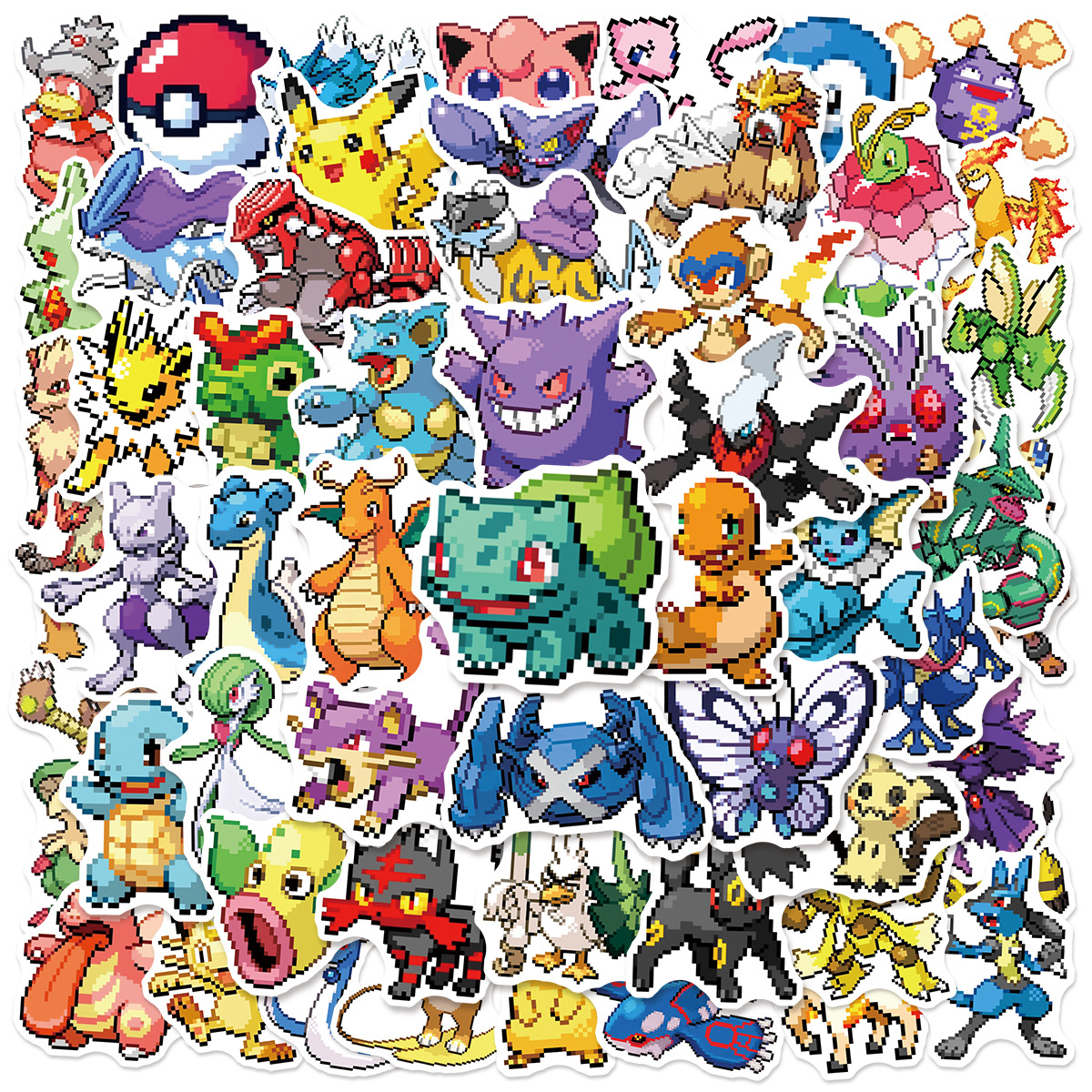 pokemon anime waterproof stickers 50pcs a set
