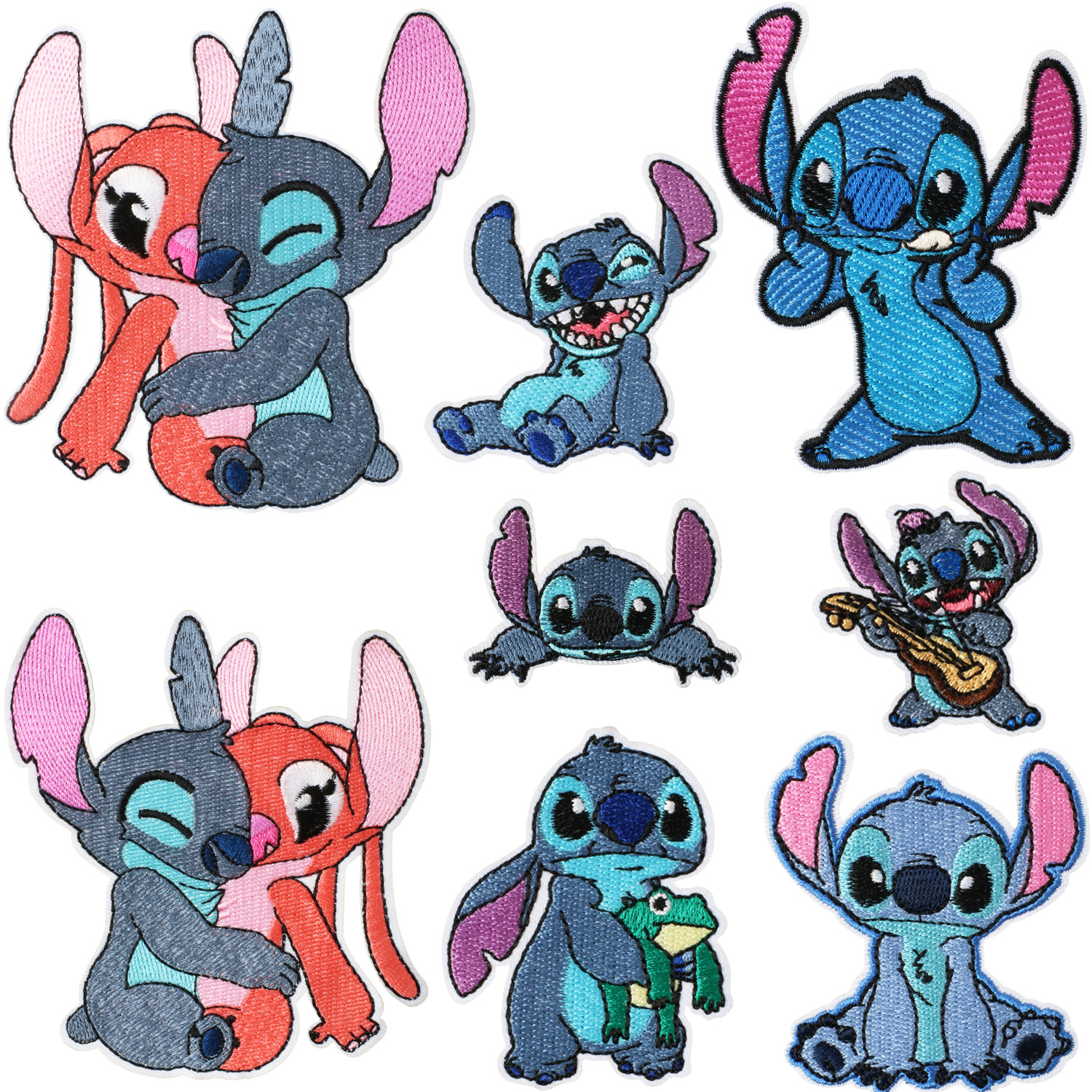 stitch anime embroidered fabric patch 10pcs a set