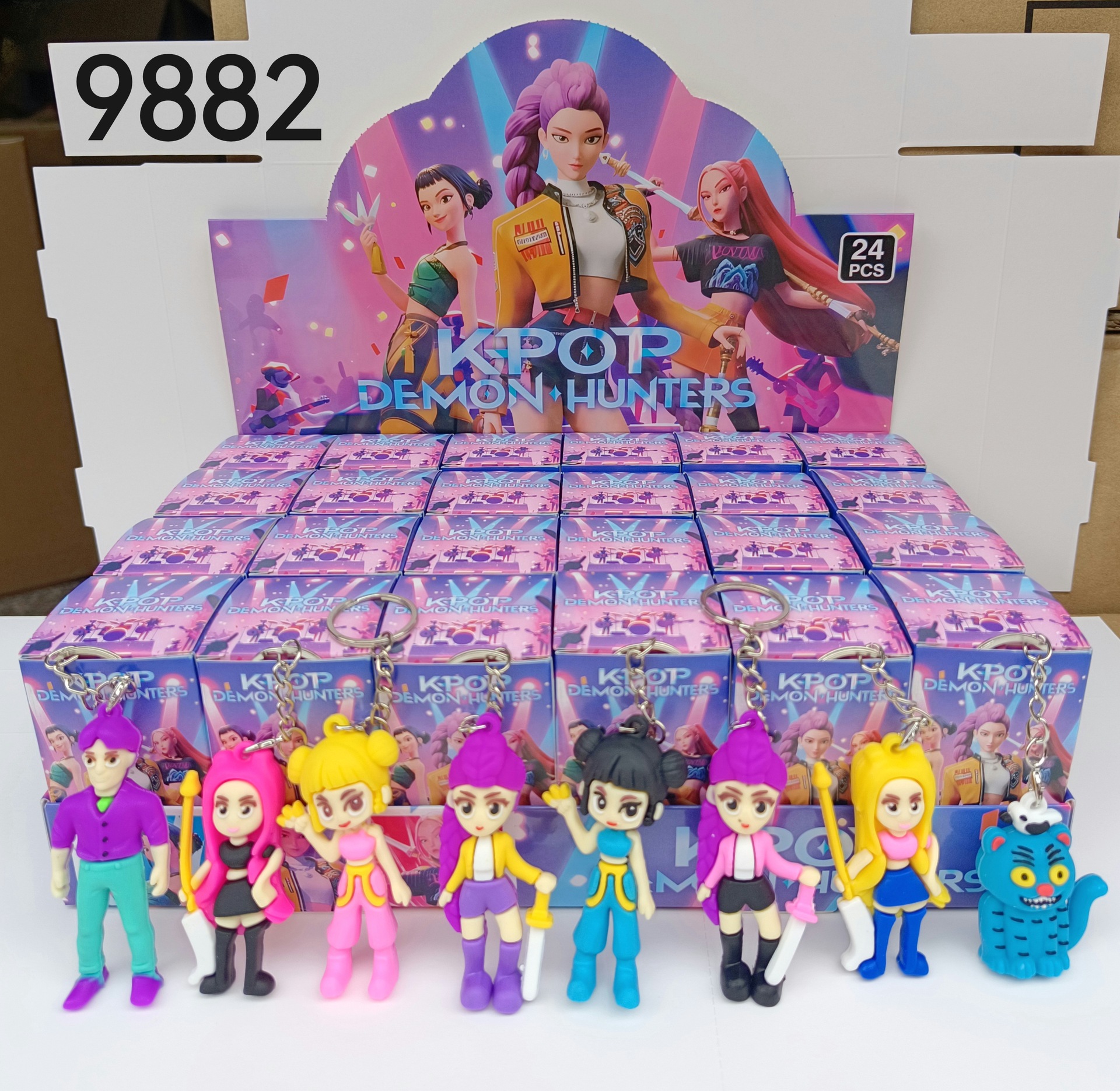 Kpop demon hunters anime keychain 24pcs a set