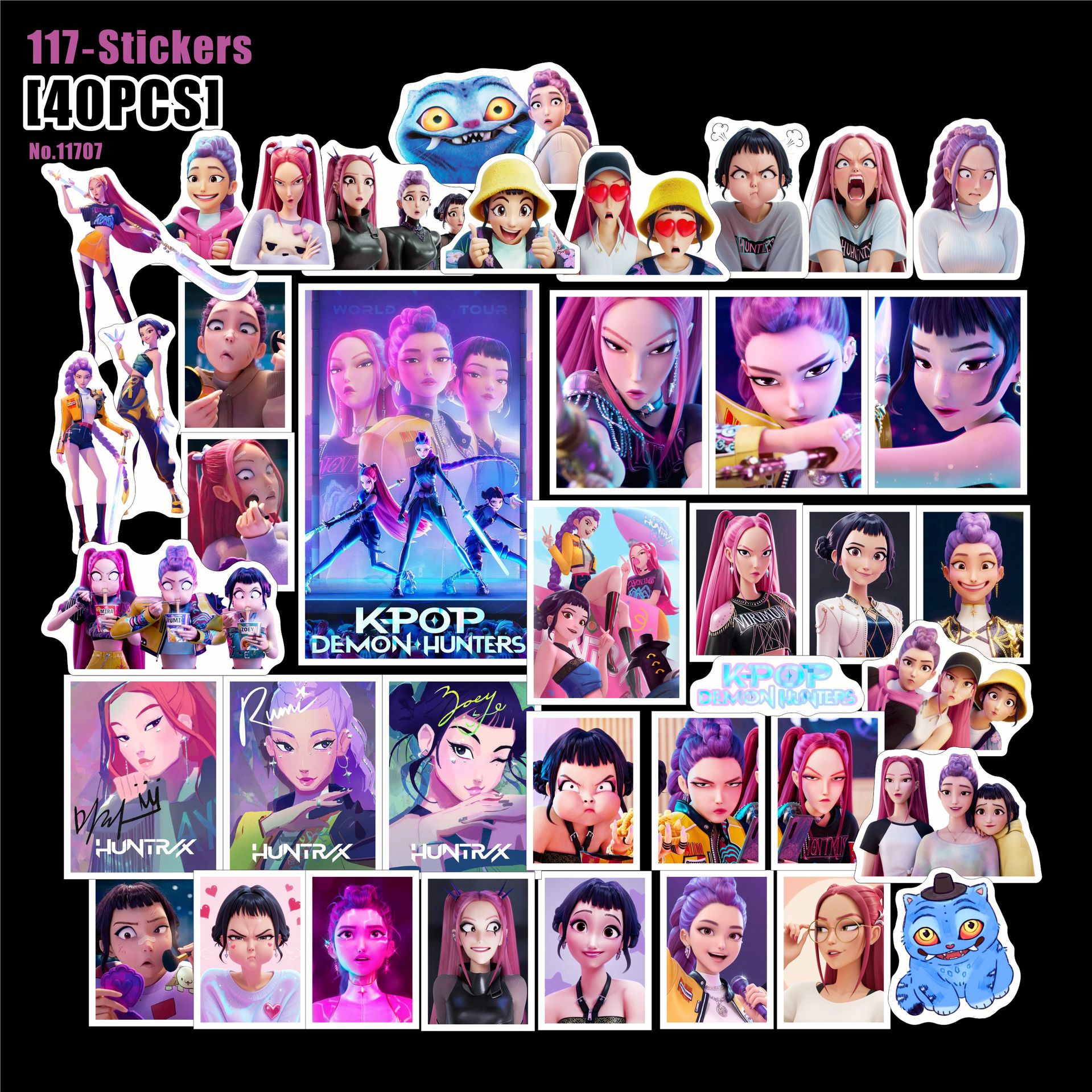 Kpop demon hunters anime stickers 40pcs a set 2 pcs