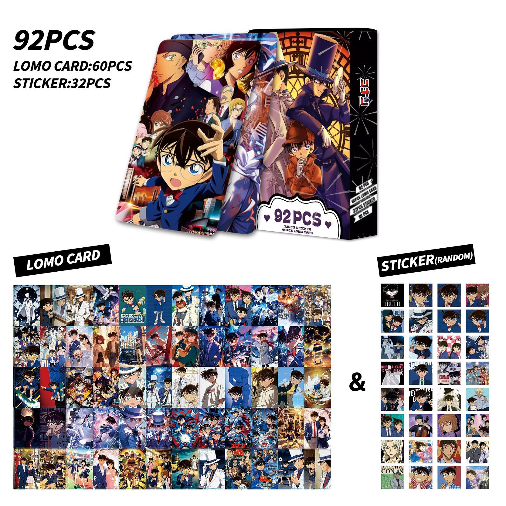 Detective Conan anime lomo cards price for a set of 92pcs