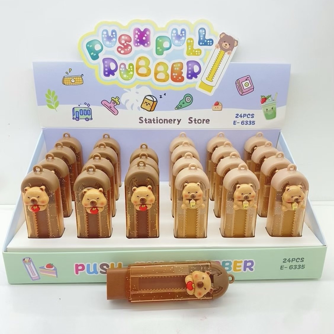 Capybara anime eraser 24pcs a set