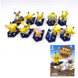 Pokemon Pikachu a set of ten Boxed Figure Decoration Model 4X7X9CM 280G