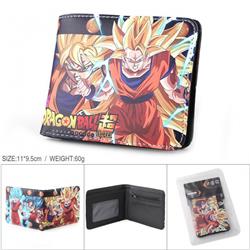 Dragon Ball Full color PU silk screen two fold short card holder wallet