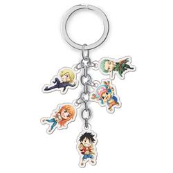 one piece anime double side acrylic keychain