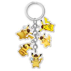 pokemon picachu anime double side acrylic keychain