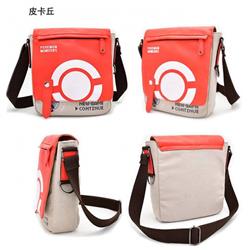 Pokemon Pikachu Full color PU canvas bag shoulder bag Messenger bag 25X7X28CM 0.5KG