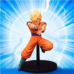 Dragon Ball Yellow hair Son Goku Boxed Figure Decoration Model 22CM 0.29KG Color box size:10X15X20CM a box of 60