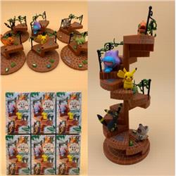 Pokemon a set of six Boxed Figure Decoration Model 373G Color box size:7X7X10CM a box of 40 sets