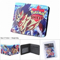 Pokemon Full color silk screen two fold short card bag wallet purse