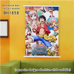 One Piece White Plastic rod Cloth painting Wall Scroll 60X90CM BH1858