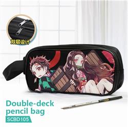 Demon Slayer Kimets Double waterproof pencil case 25X7X12CM-SCBD105