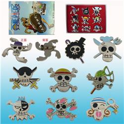 one piece anime brooch set