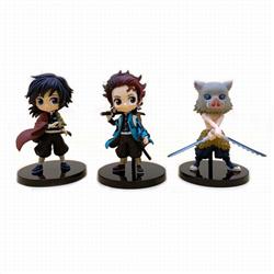 Demon Slayer Kimets Tanjirou,Tomioka Giyuu and Hashibira Inosuke a set of 3 Bagged Figure Decoration Model About 10CM
