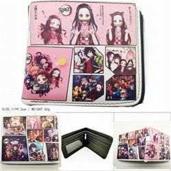Demon Slayer Kimets Short color picture two fold wallet 11X9.5CM 60G HK-620