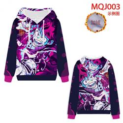 my hero academia Full Color Patch velvet pocket Sweatshirt Hoodie