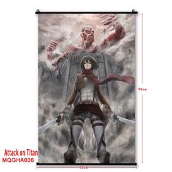 Shingeki no Kyojin Anime plastic pole cloth painting Wall Scroll 60X90CM