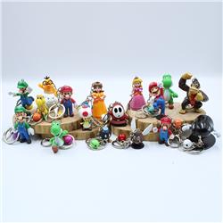 super mario figure keychain 6-10cm price for 18 pcs/set