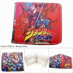 Jojo's Bizarre Adventure Colorful Printing Anime PU Leather Fold Short Wallet