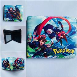 2 Styles Pokemon Cartoon Colorful Coin Purse Bifold PU Anime Short Wallet