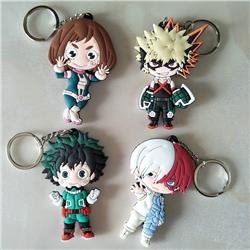 my hero academia anime rubber keychain