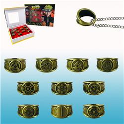 Naruto Cosplay Akatsuki Vintage Copper Ring 10pcs/set