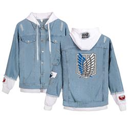 Attack on Titan anime jean jacket hoodie