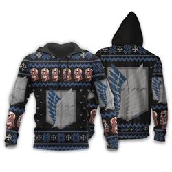 Attack on Titan anime Christmas hoodie & zip hoodie 4 styles
