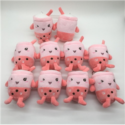 Strawberry flavor pearl milk tea Plush for 10 pcs 12cm