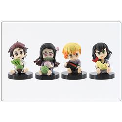 demon slayer kimets anime figure 4pcs/set 7cm