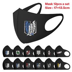 attack on titan anime mask 12pcs a set