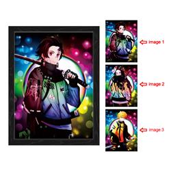 demon slayer kimets anime 3d poster painting with frame 29.5*39.5cm