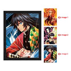 demon slayer kimets anime 3d poster painting with frame 29.5*39.5cm