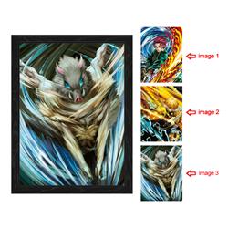 demon slayer kimets anime 3d poster painting with frame 29.5*39.5cm
