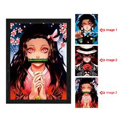 demon slayer kimets anime 3d poster painting with frame 29.5*39.5cm