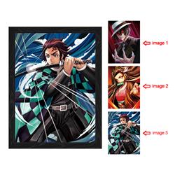 demon slayer kimets anime 3d poster painting with frame 29.5*39.5cm