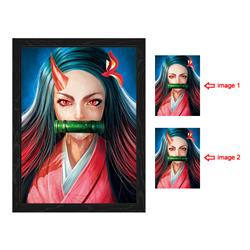 demon slayer kimets anime 3d poster painting with frame 29.5*39.5cm