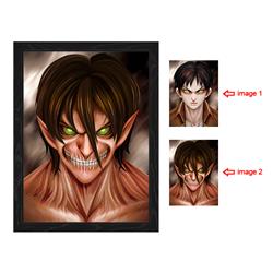 attack on titan anime 3d poster painting with frame 29.5*39.5cm