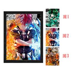 my hero academia anime 3d poster painting with frame 29.5*39.5cm