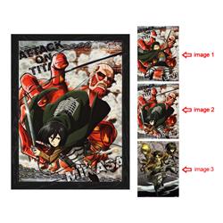 attack on titan anime 3d poster painting with frame 29.5*39.5cm