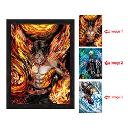 one piece anime 3d poster painting with frame 29.5*39.5cm