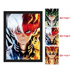 my hero academia anime 3d poster painting with frame 29.5*39.5cm