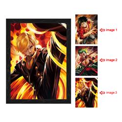 one piece anime 3d poster painting with frame 29.5*39.5cm