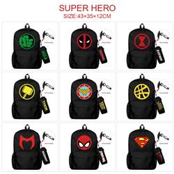 Superhero anime bag+Small pencil case set