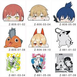 chainsaw man anime car sticker