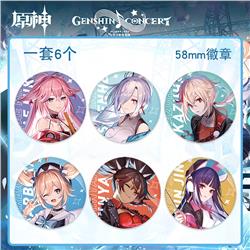Genshin Impact anime badge a set