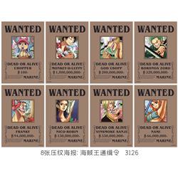 One piece anime poster price for a set of 8 pcs